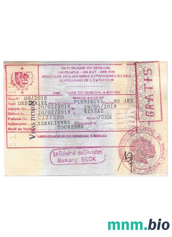 Senegal stamp visa przykład w PSD